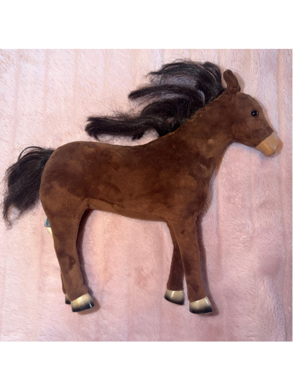 Girls & Boys Paradise Kids Play Animal 19”Around Horse Toy Brown Black Jointed - Picture 2 of 5